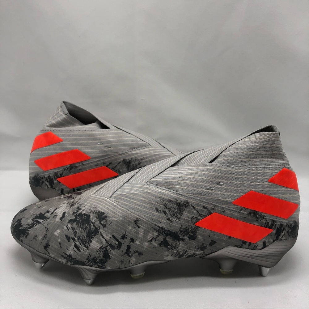 Adidas Nemeziz 19+ SG Encryption Soccer Cleats Size 7 EF8284 Grey/Solar Orange
